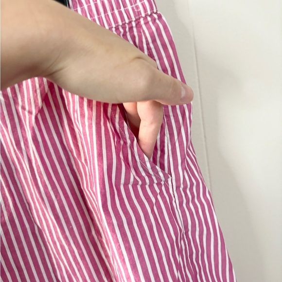 Loft cotton pink white stripe pull on drawstring shorts size XL - Picture 2 of 5